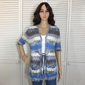 Missoni Chevron Multicolor Cardigan Size 10